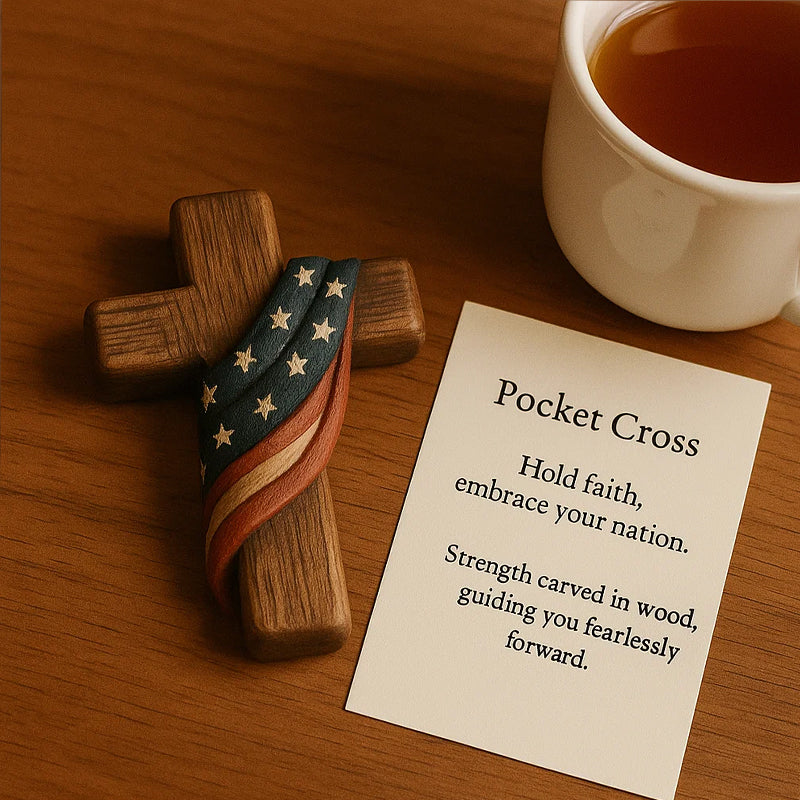 💕✝️Wooden Prayer Cross Pocket Card💯🪵Hand-carved 3D Gift for Your Loved Ones!