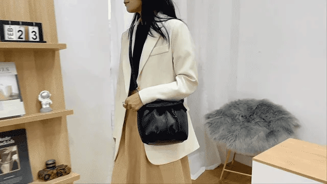 Wrinkled Design Soft Leather Bag 👜✨