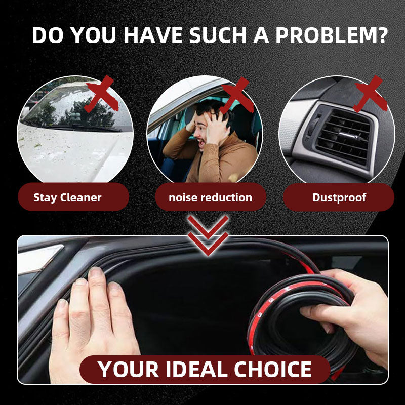 Dust-protected rubber sealing strip for reducing vehicle noise