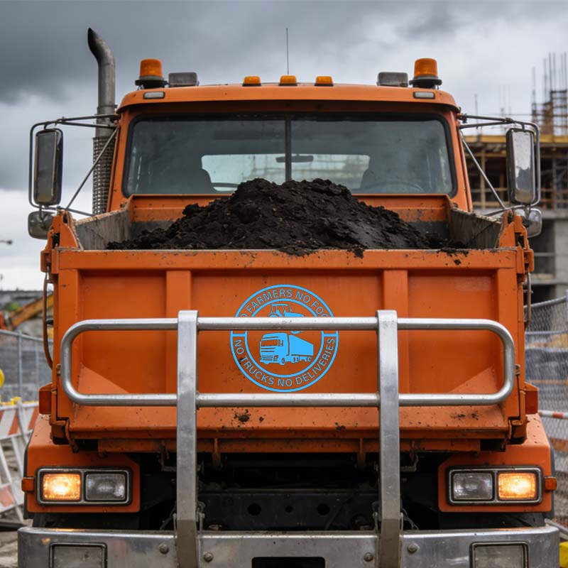 🔥No farmers, no food, no lorries, no deliveries, vinyl sticker – 140 mm deca