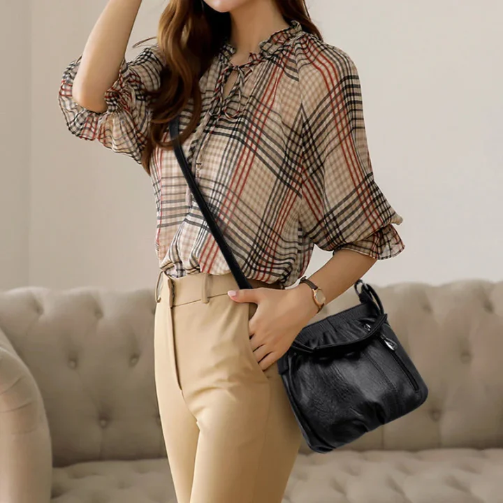 Wrinkled Design Soft Leather Bag 👜✨