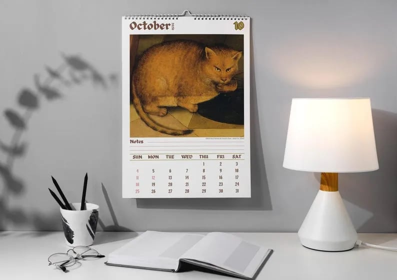 🎨 Meet the Weird Cats in Renaissance Paintings 2026 Calendar