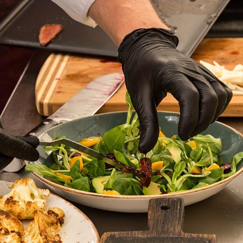 100/50PCS Black Nitrile Disposable Gloves