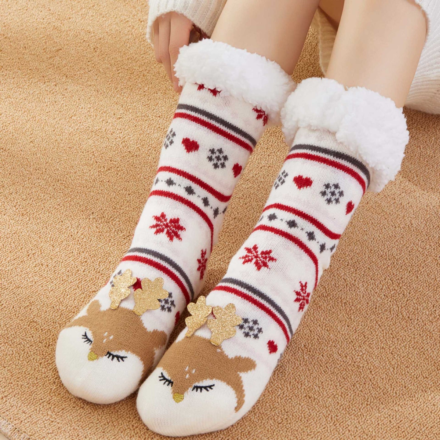 🎅✨ Cozy Christmas Fluffy Socks
