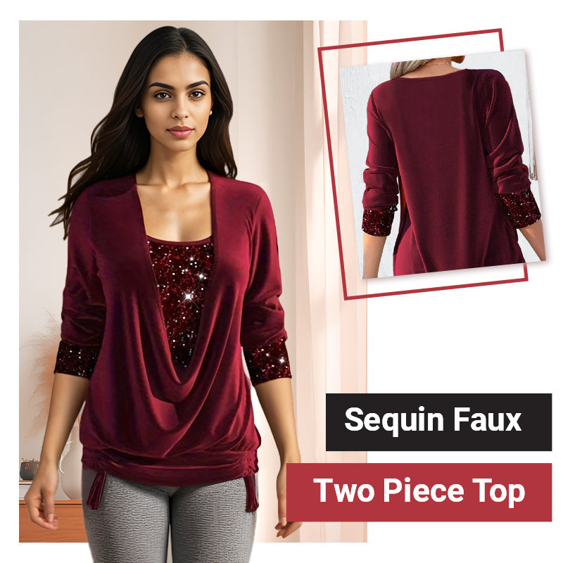 ⏰ Women's long-sleeved shirt with sequins