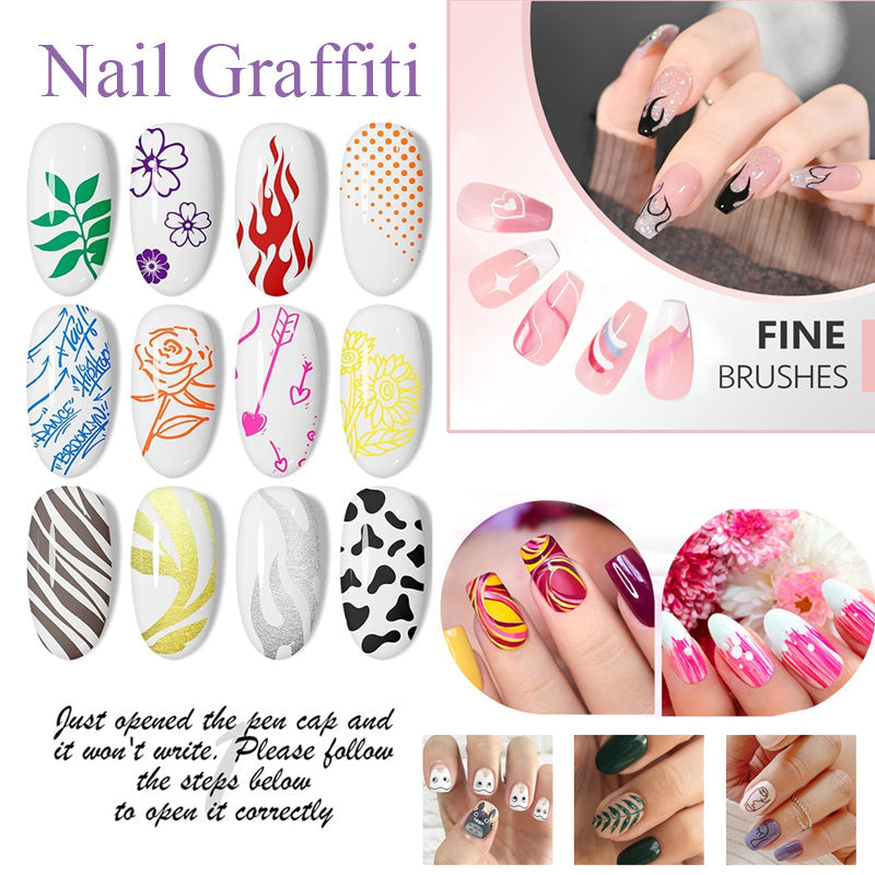 Professional nail art pen set with 12 colour