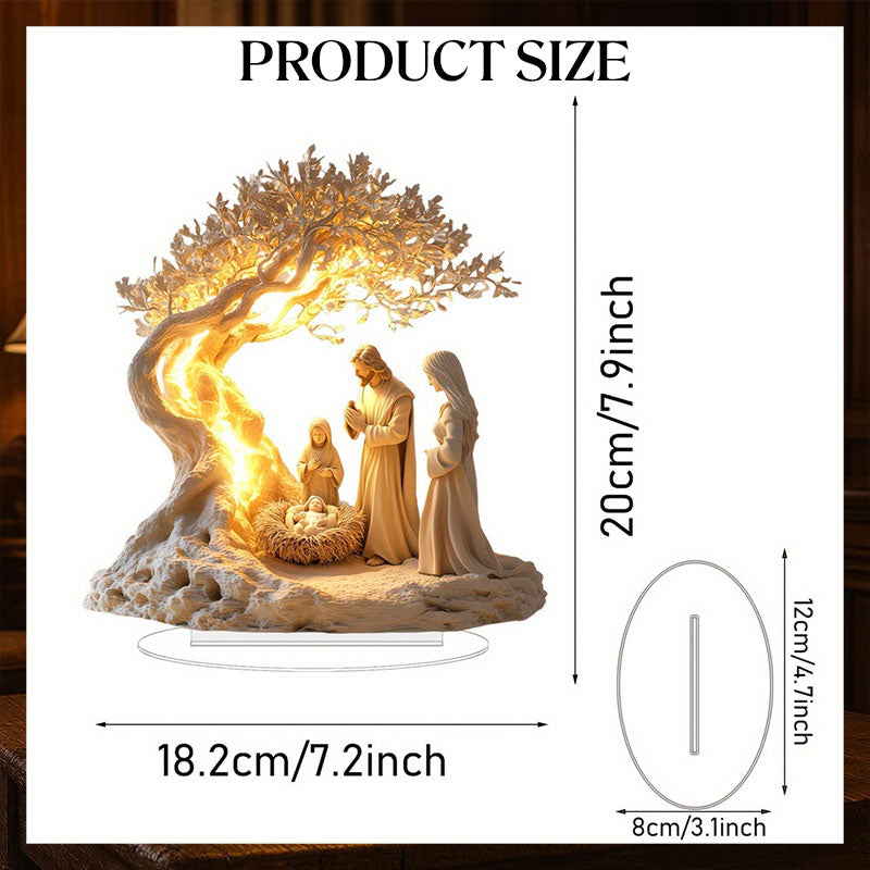 Acrylic sheet 2D Jesus Tree of Life Newborn Desktop Decoration  Acrylic sheet 2D