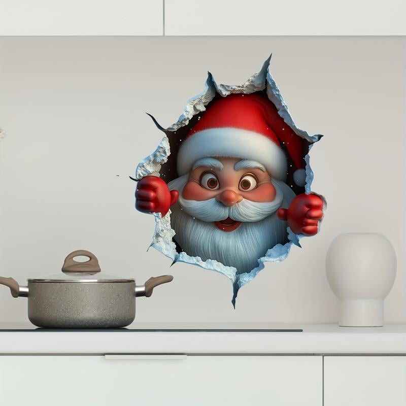 🎄3D Wall-Breaking Santa Claus Sticker🎅
