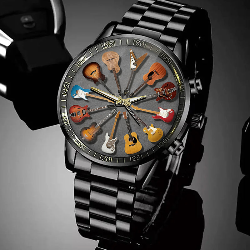 Rock Day and Night Guitar Clock