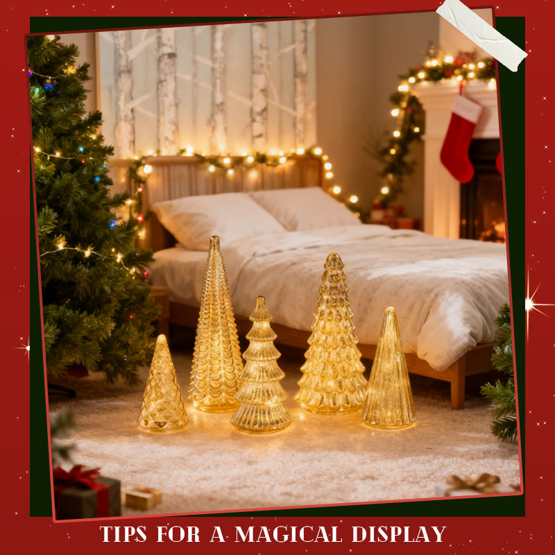 ✨ Shimmering Christmas – Mercury Glass Lighted Tree Set ✨