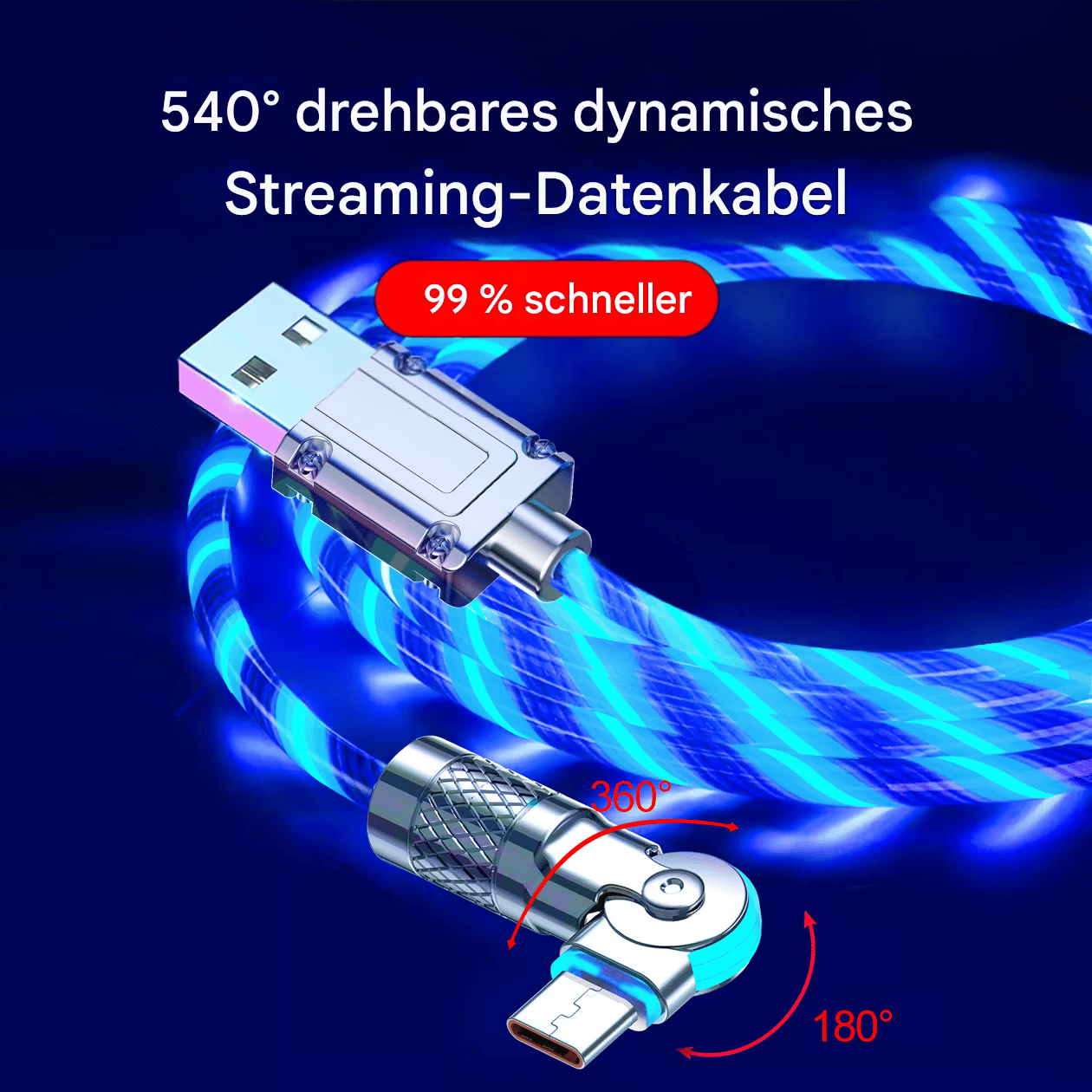 ⚡540° Rotatable Streamer Data Cable