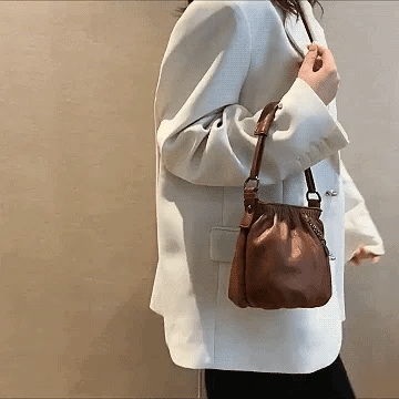 Wrinkled Design Soft Leather Bag 👜✨