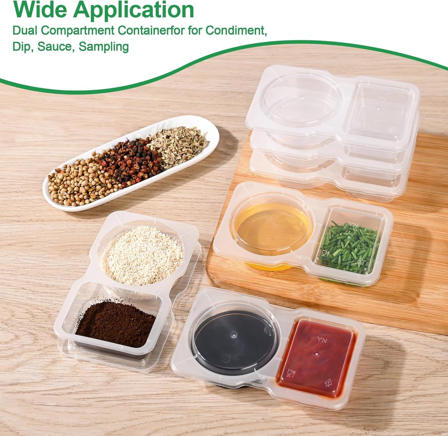 Spice container with two compartments