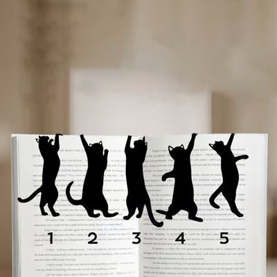 😹5 metal bookmarks in the shape of cat