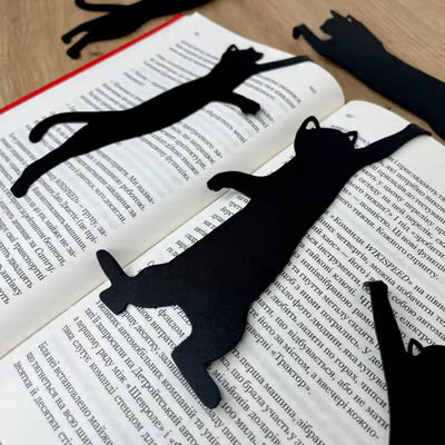 😹5 metal bookmarks in the shape of cat