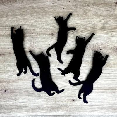 😹5 metal bookmarks in the shape of cat