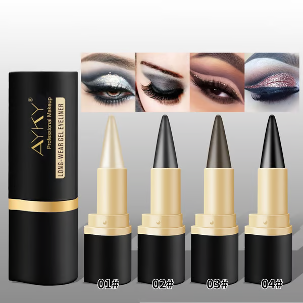 Natural black long-lasting gel eyeliner, waterproof, natural formula, safe and harmless, gentle and easy to remove