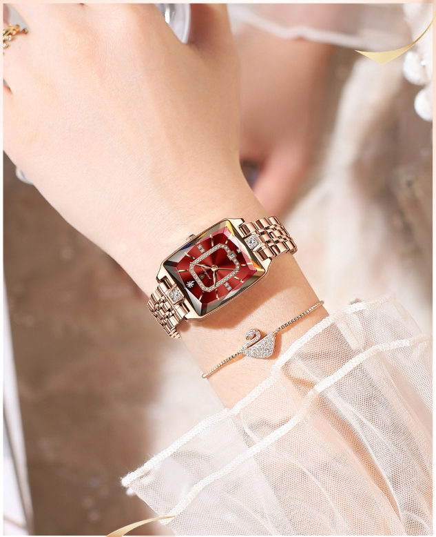 🔥Women's wristwatch with rectangular dial & rhinestones