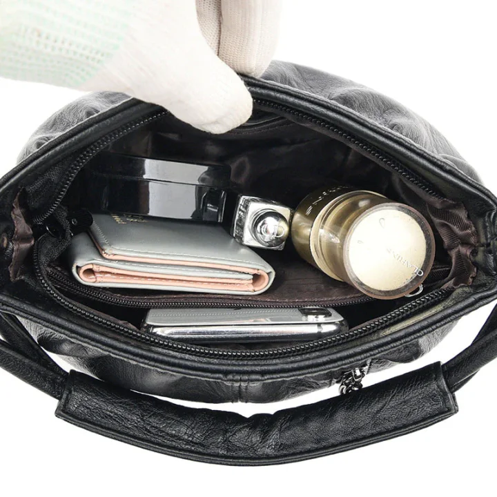 Wrinkled Design Soft Leather Bag 👜✨