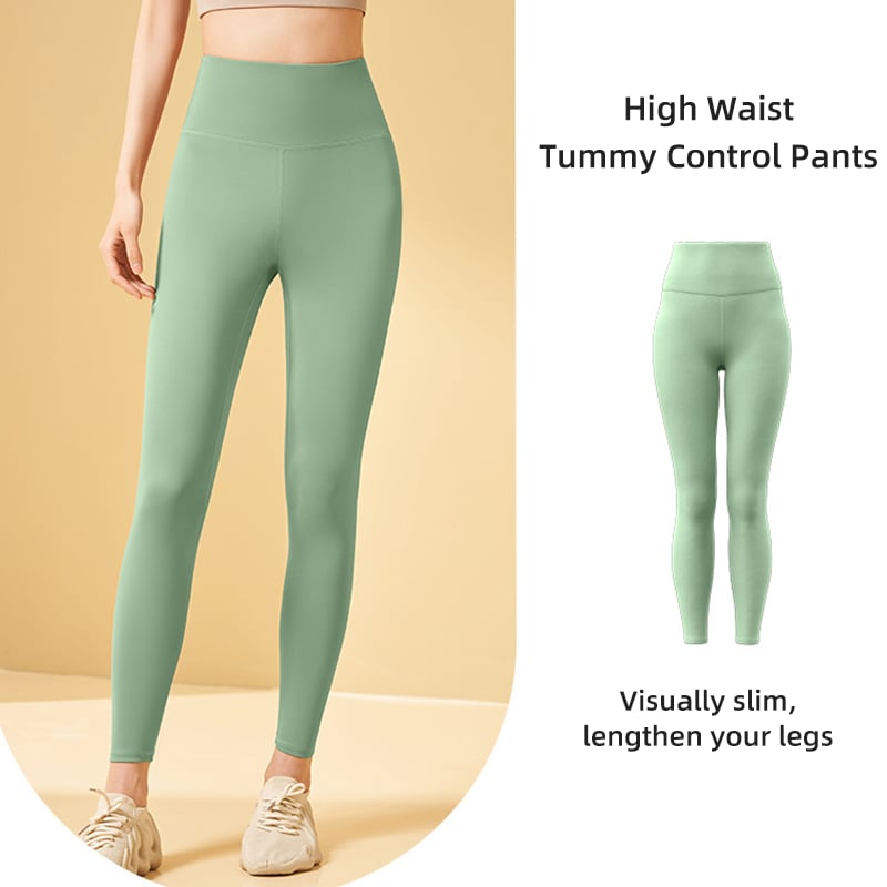 🔥High-waisted tummy-control and body-shaping workout legging