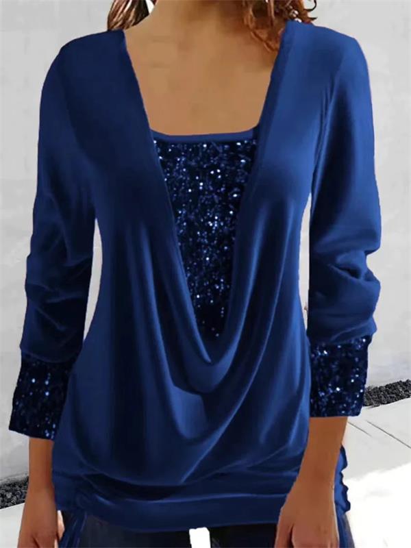 ⏰ Women's long-sleeved shirt with sequins