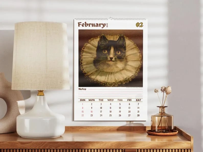 🎨 Meet the Weird Cats in Renaissance Paintings 2026 Calendar