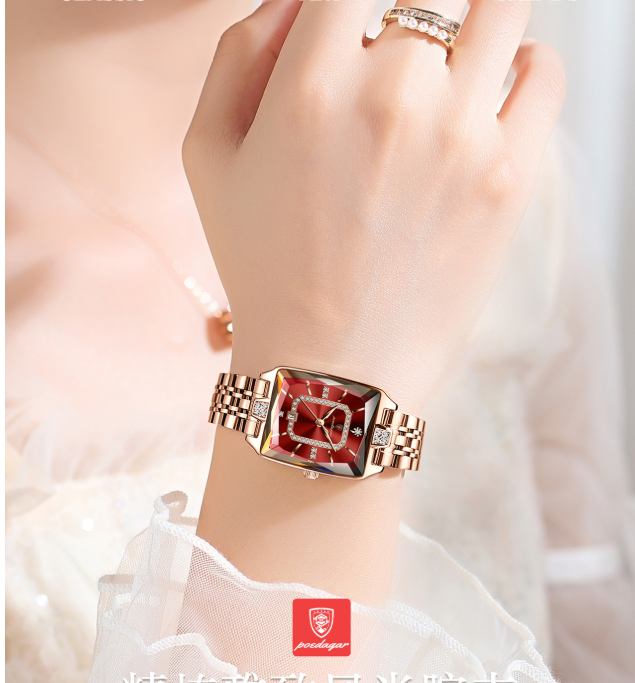 🔥Women's wristwatch with rectangular dial & rhinestones