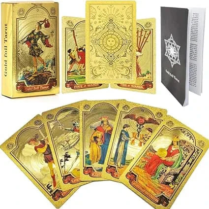 Luxurious golden tarot card deck