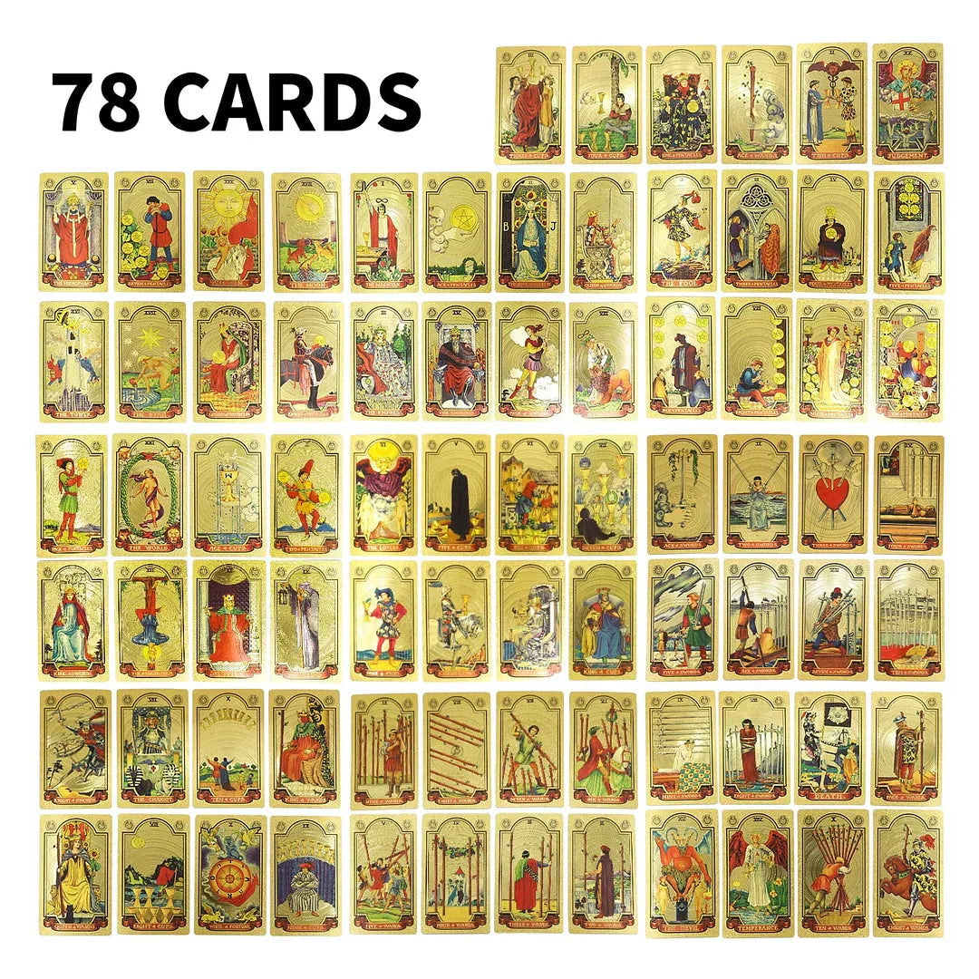 Luxurious golden tarot card deck