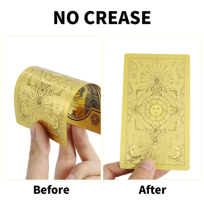 Luxurious golden tarot card deck