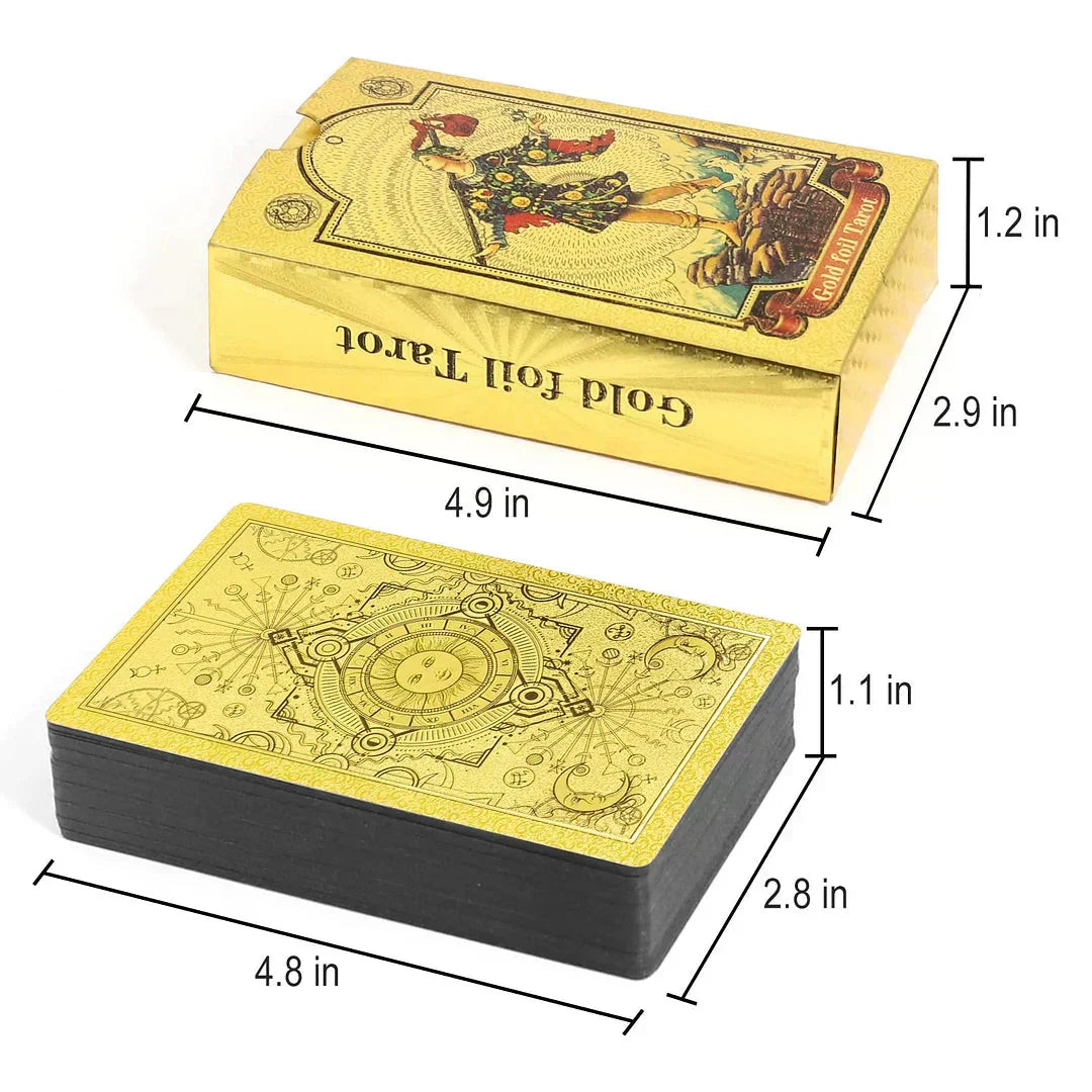 Luxurious golden tarot card deck