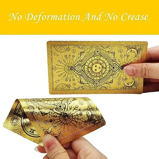 Luxurious golden tarot card deck