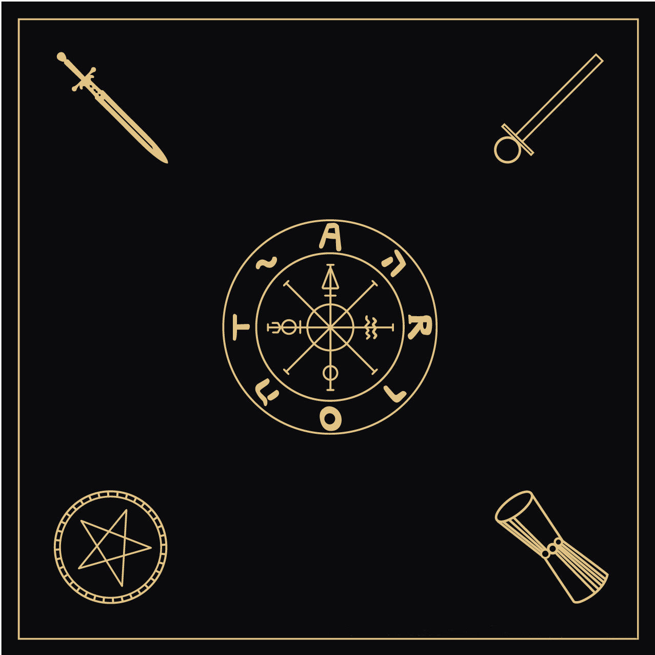 Luxurious golden tarot card deck