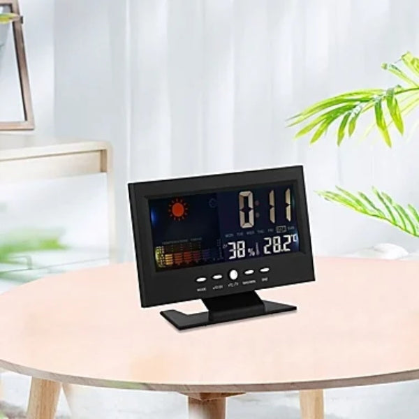 🔥Digital LED Temperature and Humidity Monitor Weather Forecast LED Table Alarm Clock