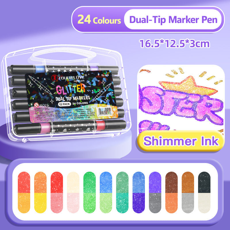 🎁Dual-Tip Glitter Marker Pen