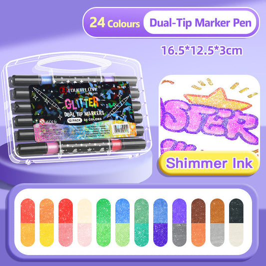 🎁Dual-Tip Glitter Marker Pen