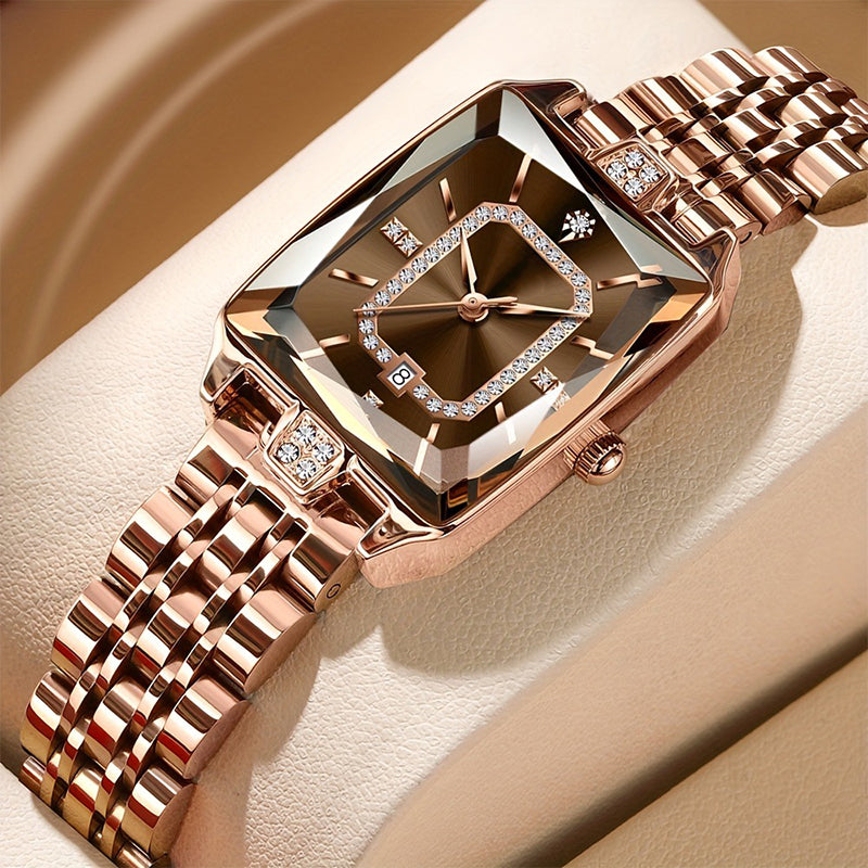🔥Women's wristwatch with rectangular dial & rhinestones