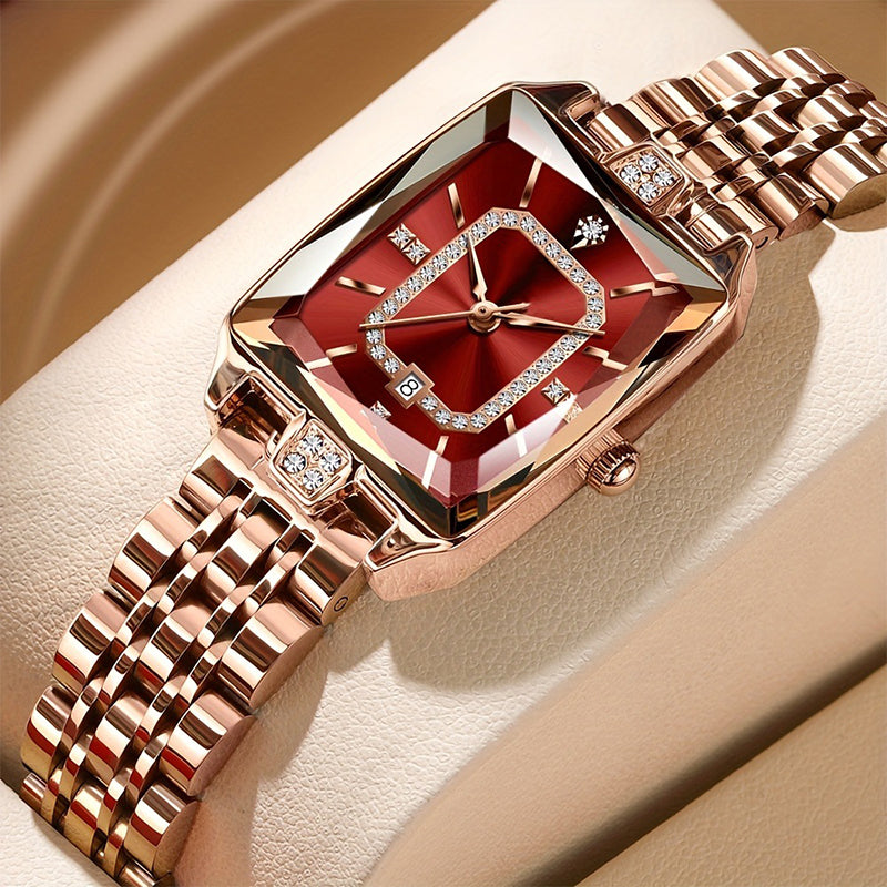 🔥Women's wristwatch with rectangular dial & rhinestones