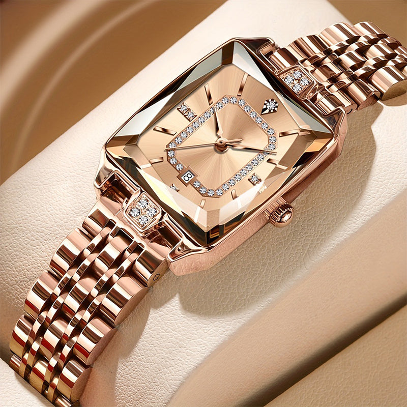 🔥Women's wristwatch with rectangular dial & rhinestones