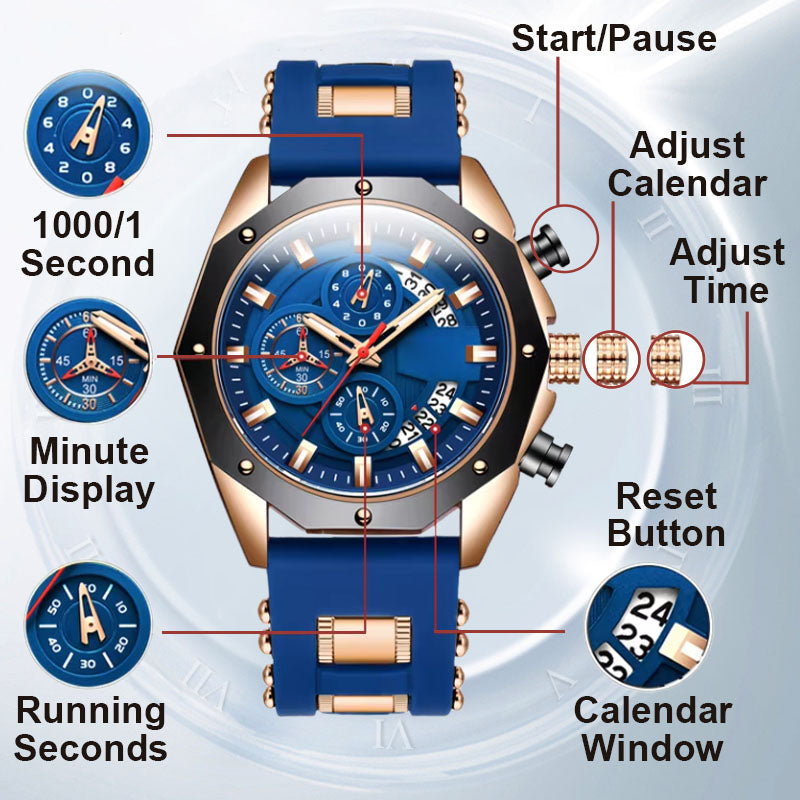 🔥Hot Sale🔥Large Dial Calendar Quartz Business Watch