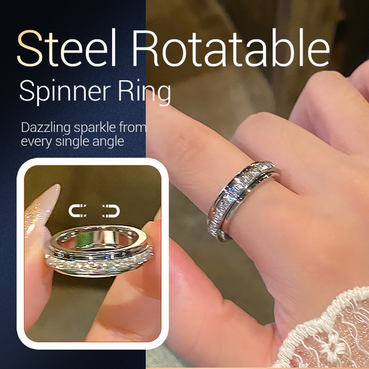💖Rotating spinner ring made of titanium steel with zirconia