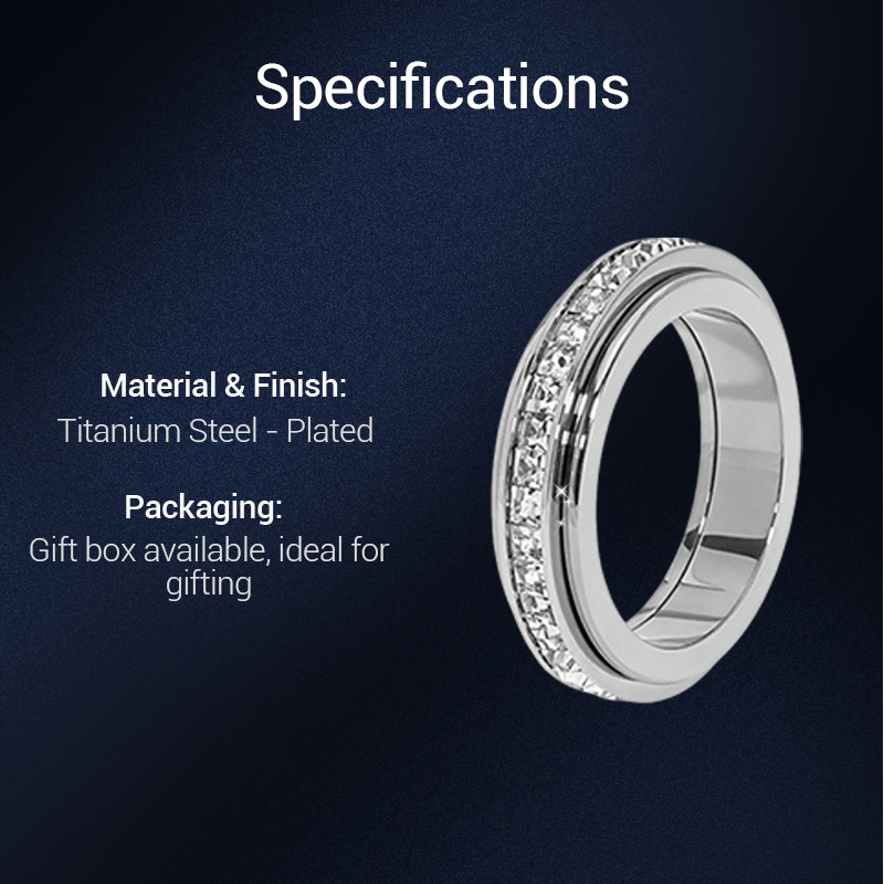💖Rotating spinner ring made of titanium steel with zirconia