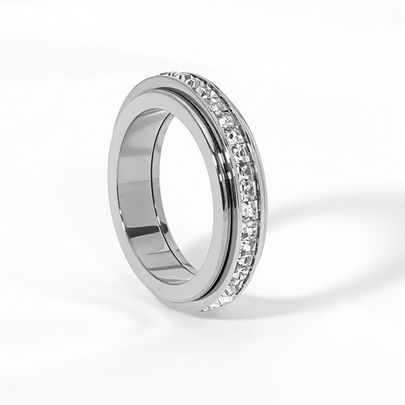 💖Rotating spinner ring made of titanium steel with zirconia