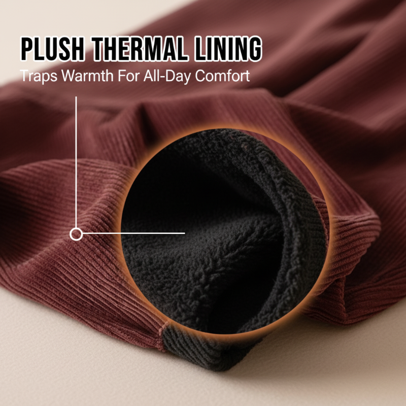 Pantalons bouffants chauds en velours pour femmes avec doublure douce