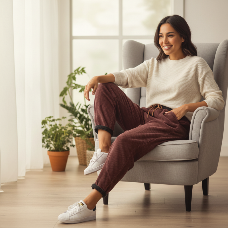 Pantalons bouffants chauds en velours pour femmes avec doublure douce