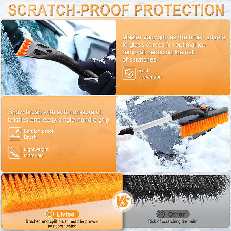 Telescopic Ice Scraper and Snow Brush for Car Windows