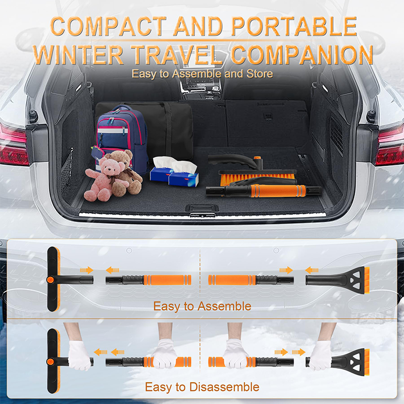 Telescopic Ice Scraper and Snow Brush for Car Windows